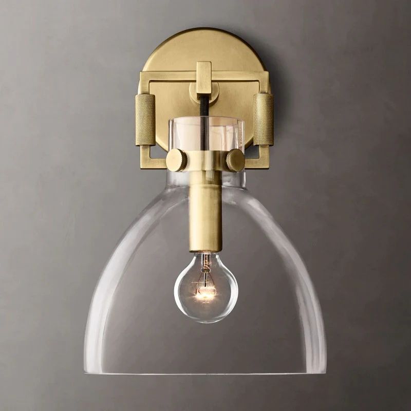 Navier Glass Bedroom Cloche Sconce 8''