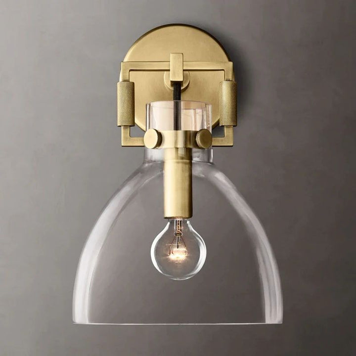 Navier Glass Bedroom Cloche Sconce 8''