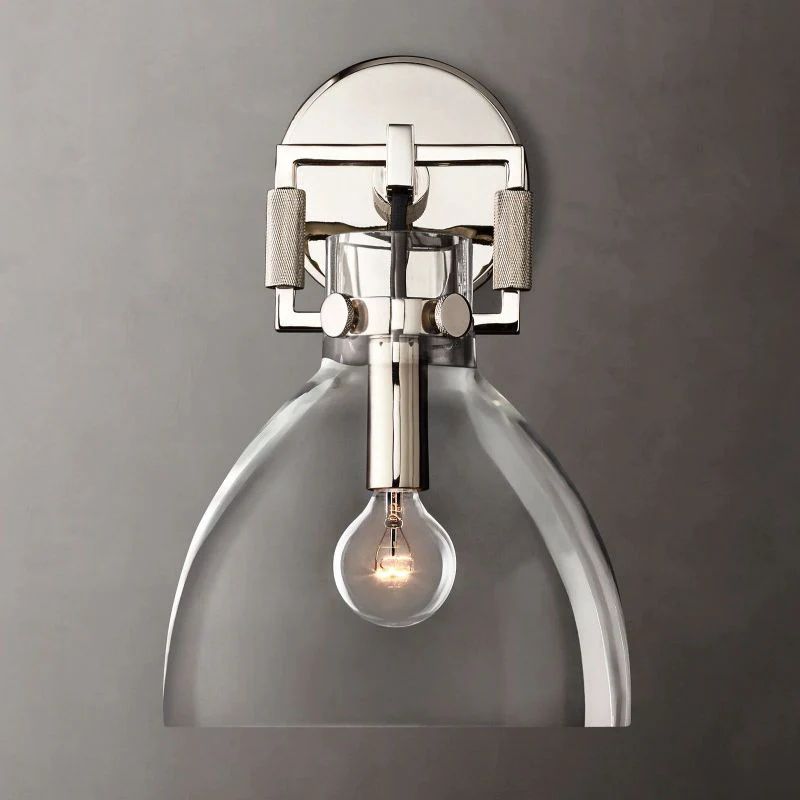 Navier Glass Bedroom Cloche Sconce 8''