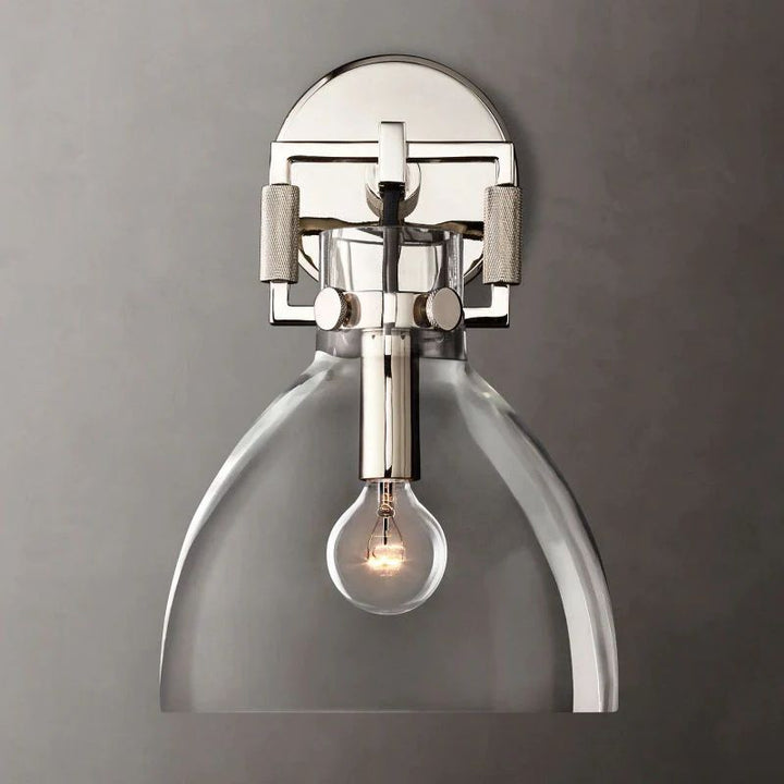 Navier Glass Bedroom Cloche Sconce 8''