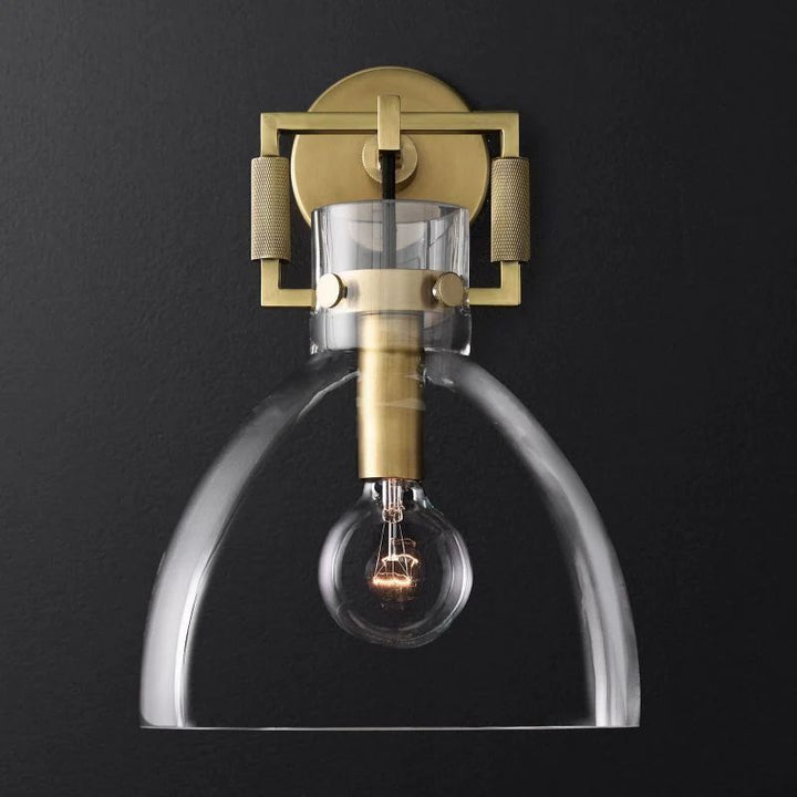 Navier Glass Cloche Bedroom Sconce 10''