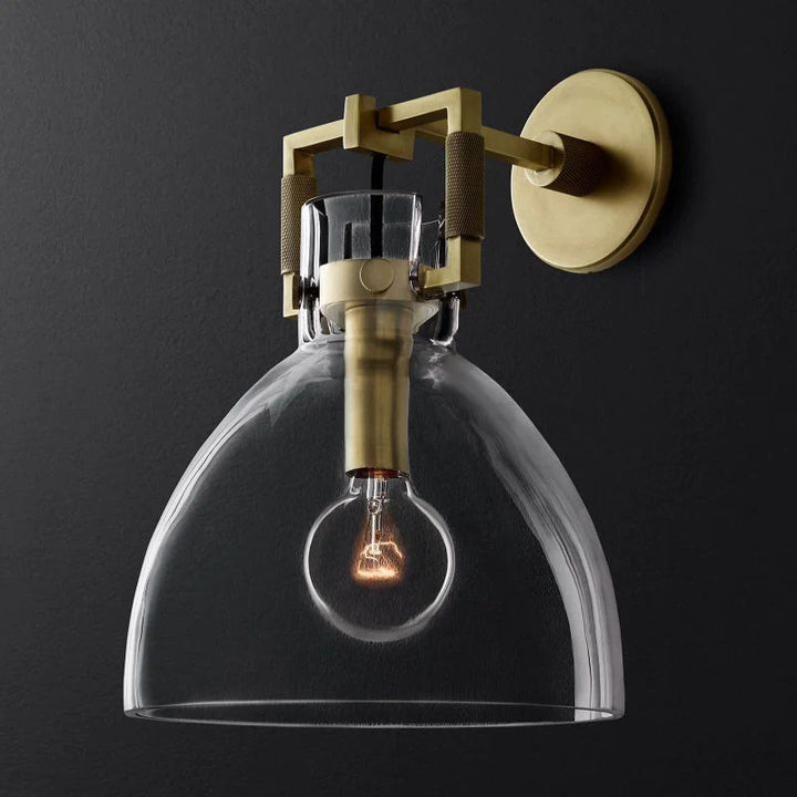 Navier Glass Cloche Bedroom Sconce 10''