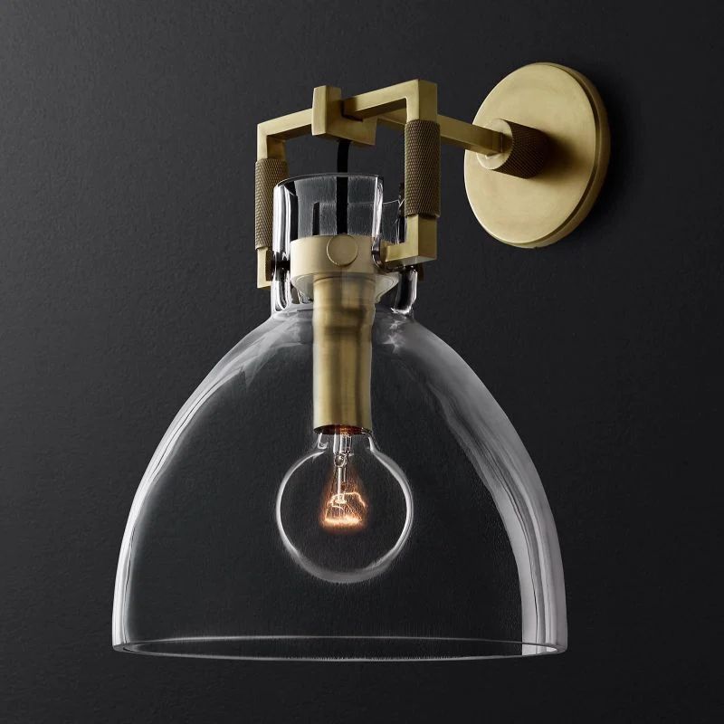 Navier Glass Cloche Bedroom Sconce 10''