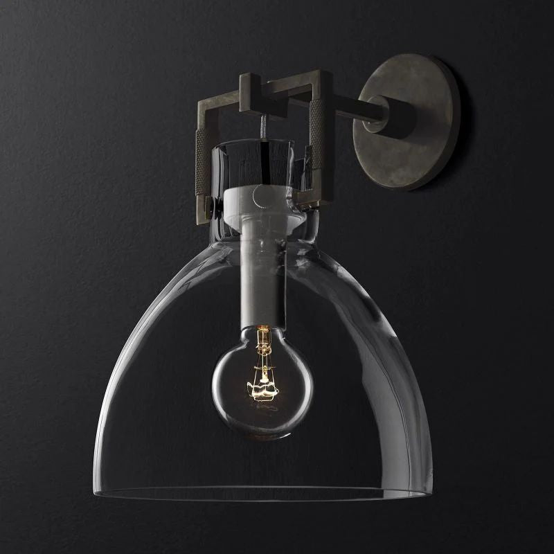 Navier Glass Cloche Bedroom Sconce 10''