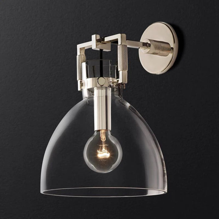 Navier Glass Cloche Bedroom Sconce 10''
