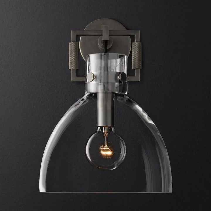 Navier Glass Cloche Bedroom Sconce 10''