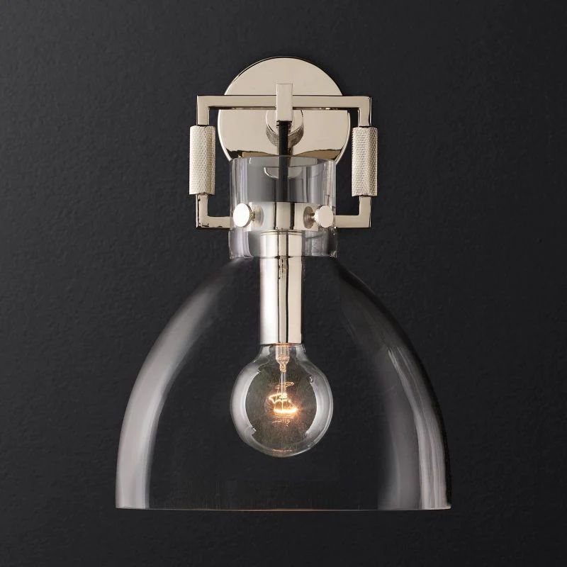 Navier Glass Cloche Bedroom Sconce 10''
