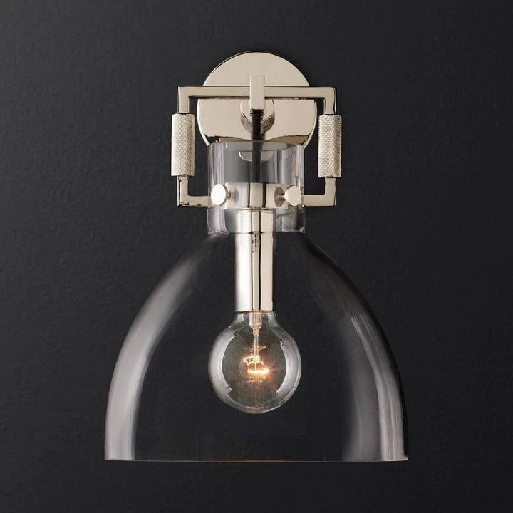 Navier Glass Cloche Bedroom Sconce 10''
