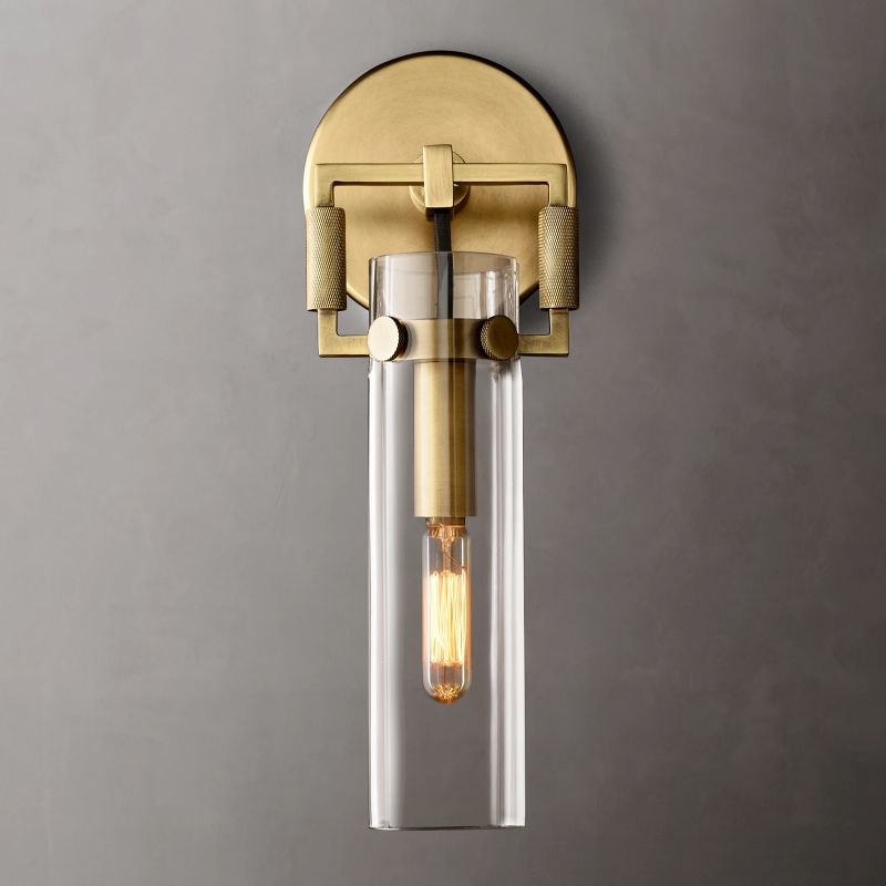 Navier Glass Cylinder Bedroom Wall Sconce 9''