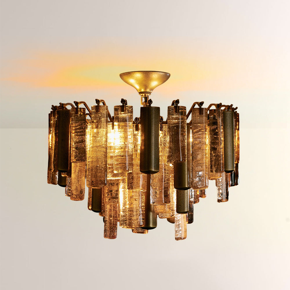 Neva Glass Round Flush Mount