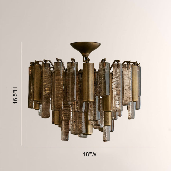 Neva Glass Round Flush Mount