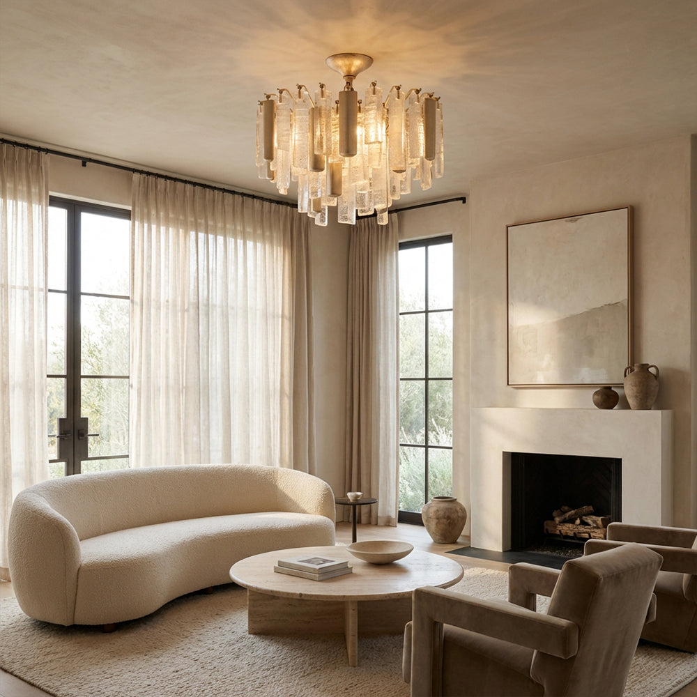 Neva Glass Round Flush Mount