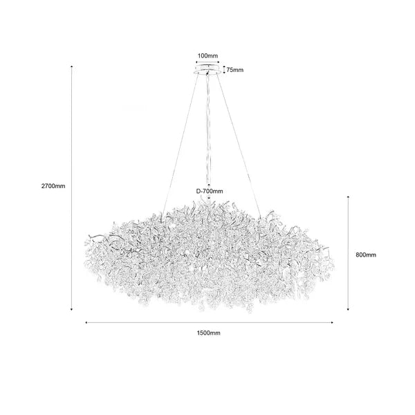 New Modern Light Luxury Branch Crystal Chandelier