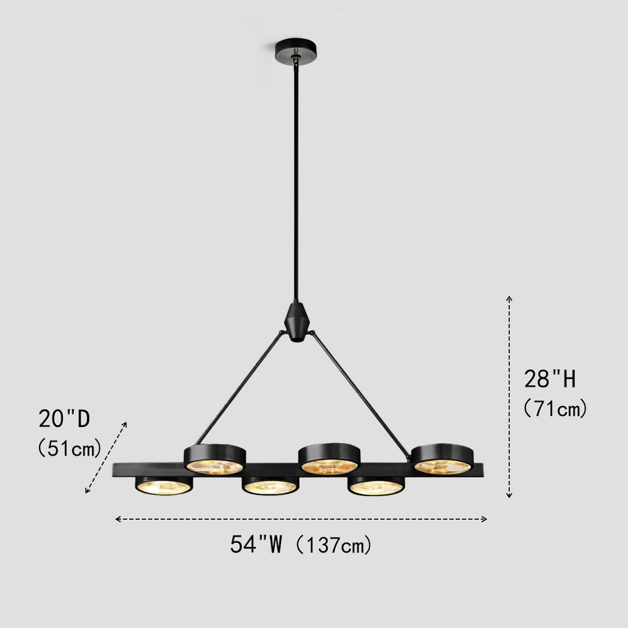 Nika Linear Brass Crystal Chandelier