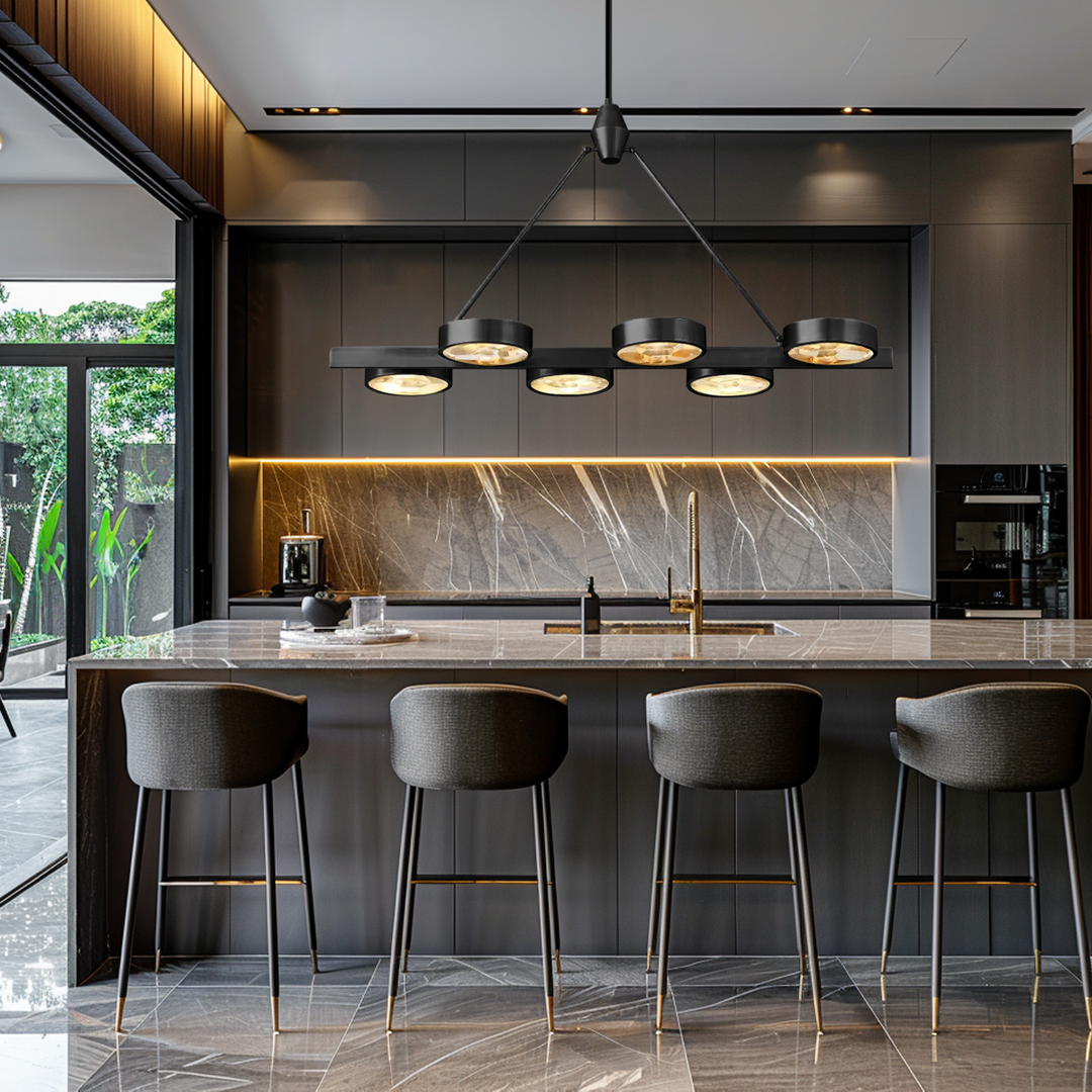 Nika Linear Brass Crystal Chandelier