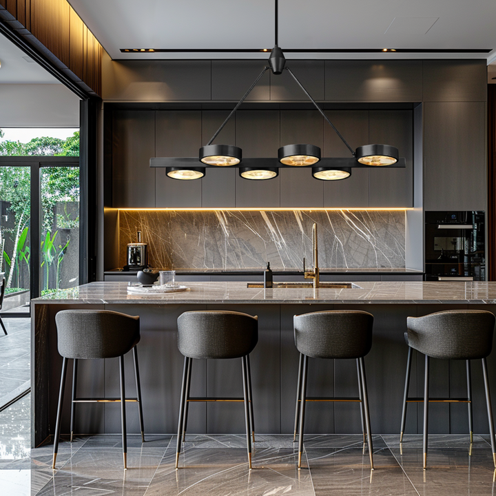 Nika Linear Brass Crystal Chandelier