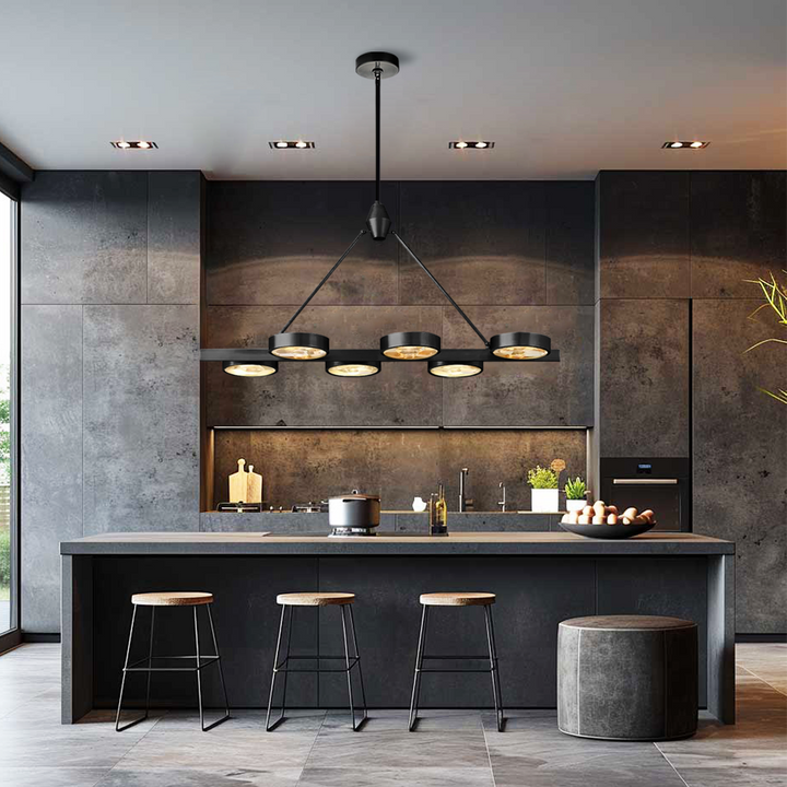 Nika Linear Brass Crystal Chandelier