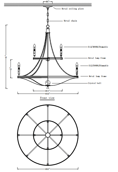 Nuora 40'' Wide 12-Light Chandelier