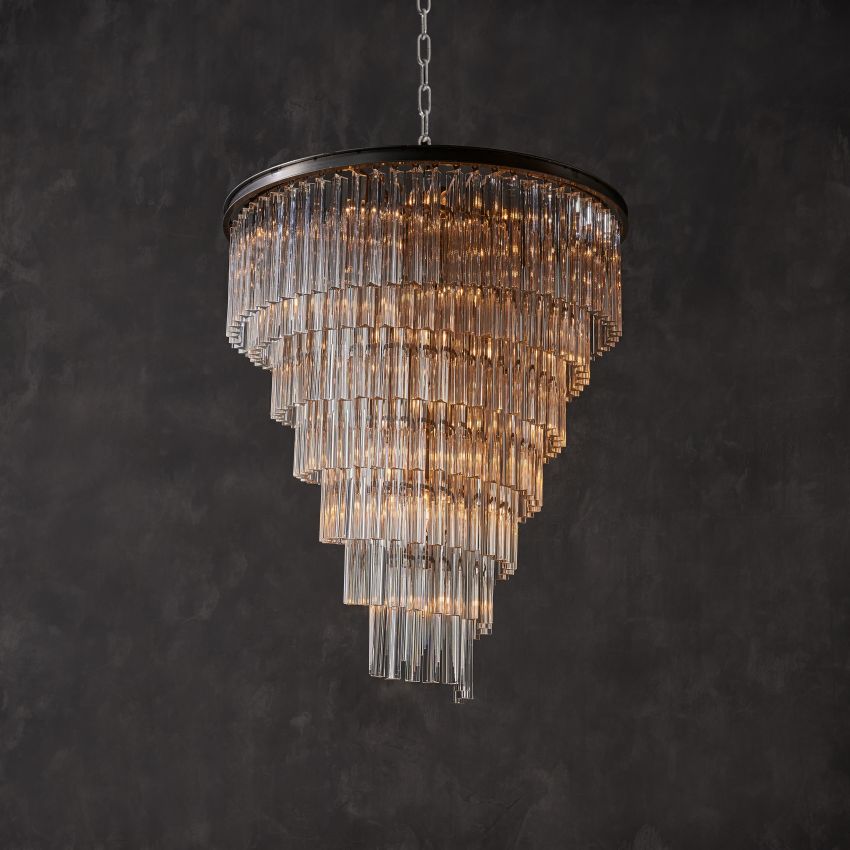 Della Glass Spiral Chandelier