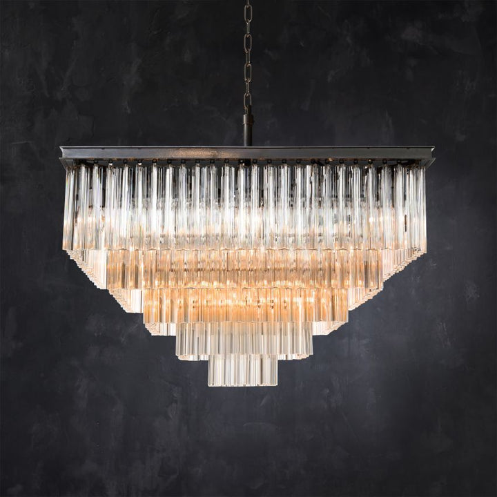 Della Glass Square Chandelier