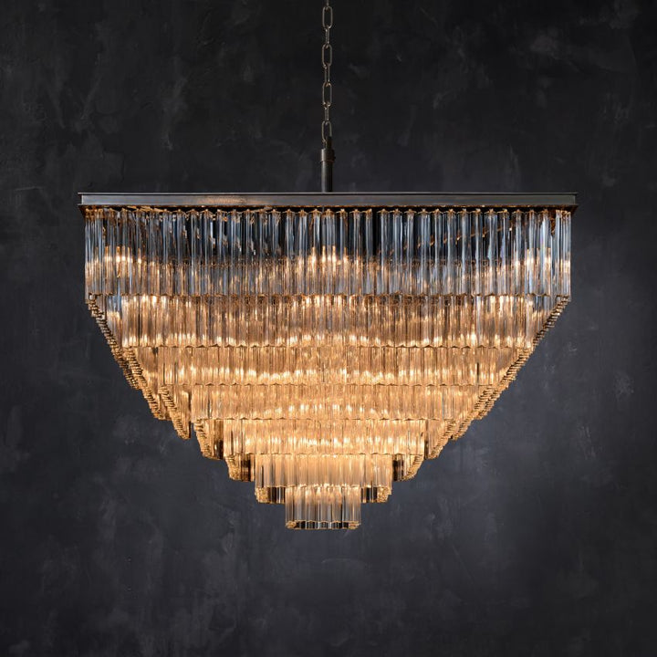 Della Glass Square Chandelier