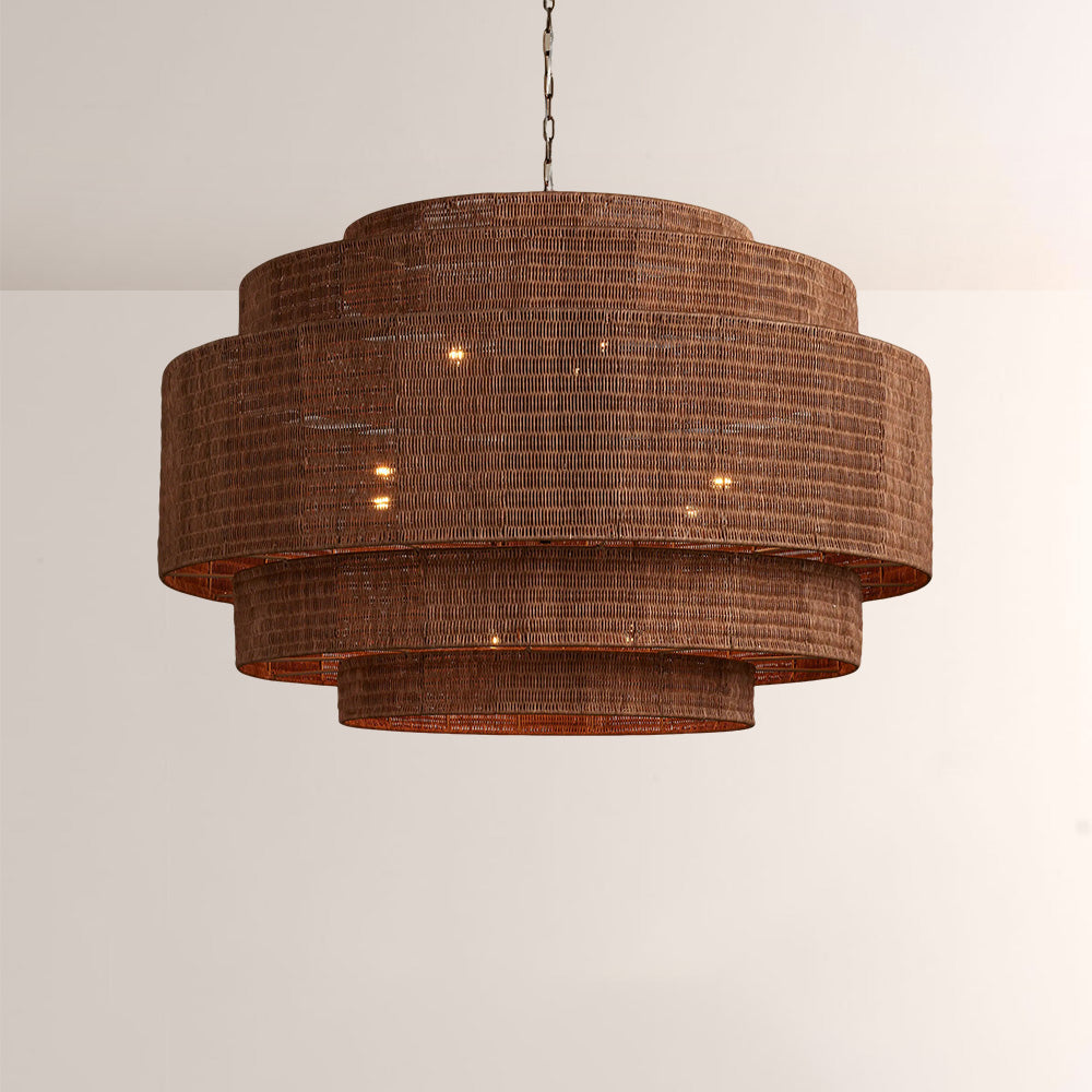 Pallue Rattan Chandelier 52"