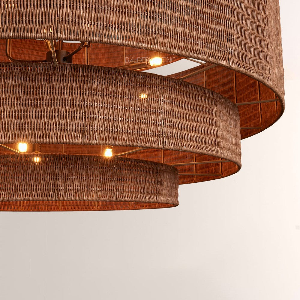 Pallue Rattan Chandelier 52"