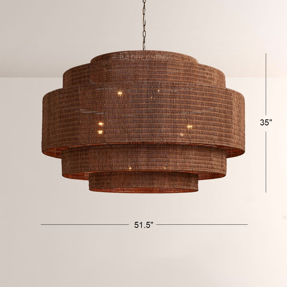 Pallue Rattan Chandelier 52"