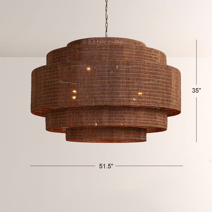 Pallue Rattan Chandelier 52"