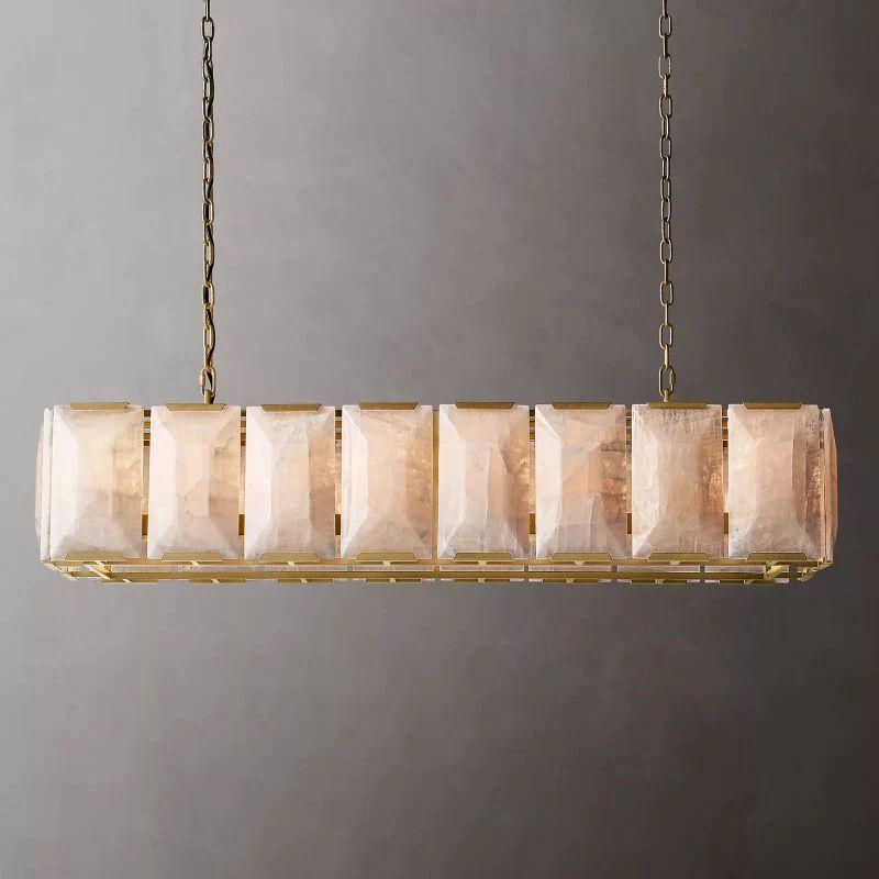 Paula Alabaster Rectangular Chandelier 54"