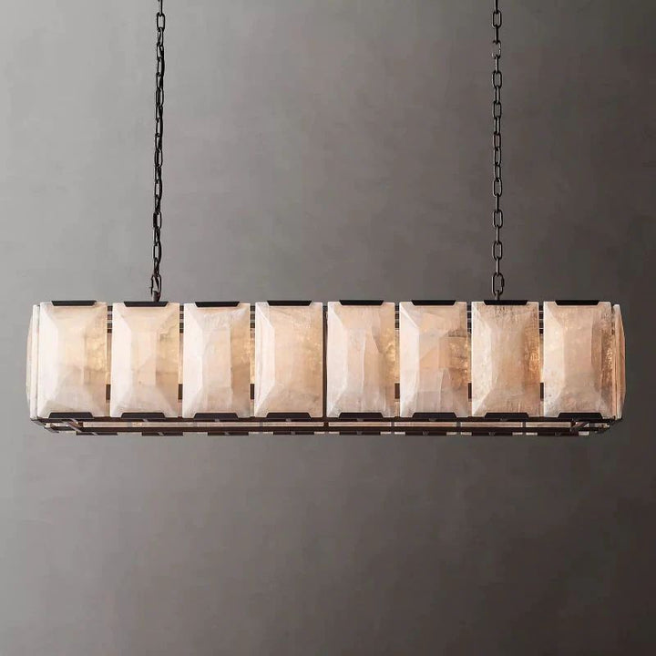 Paula Alabaster Rectangular Chandelier 54"