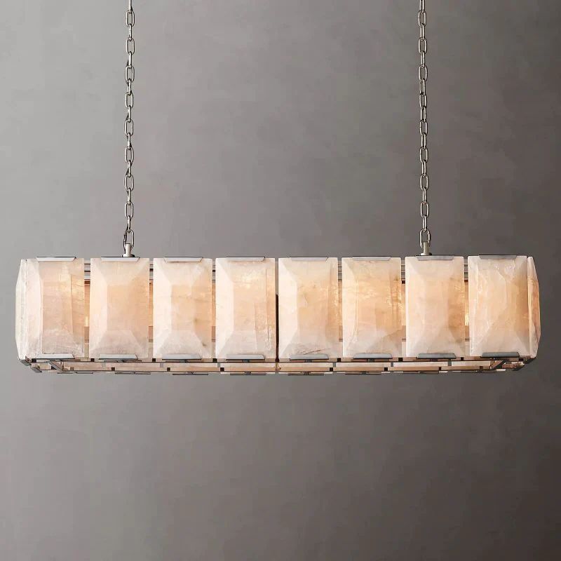 Paula Alabaster Rectangular Chandelier 54"