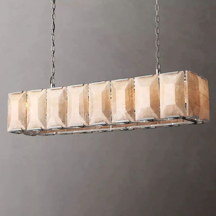 Paula Alabaster Rectangular Chandelier 54"