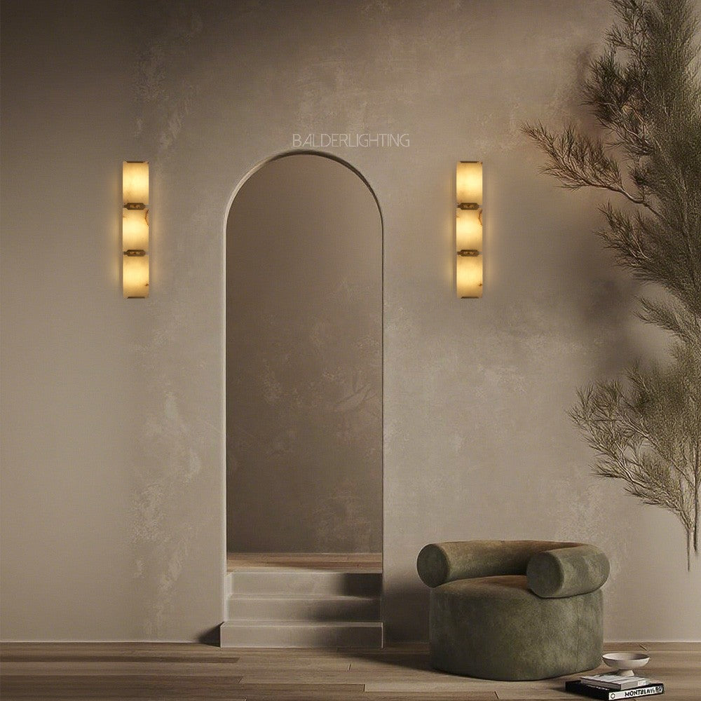 Paula Calcite Triple Sconce