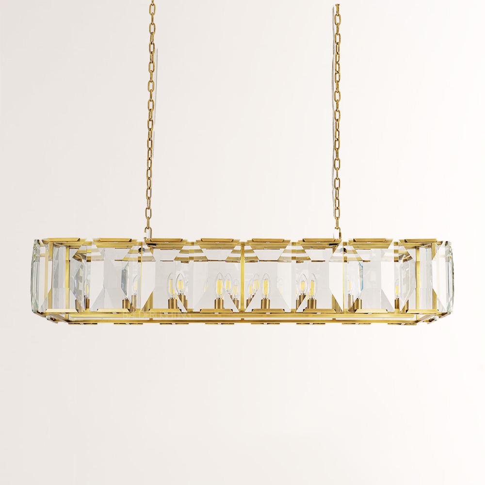 Paula Crystal Rectangular Chandelier 54"