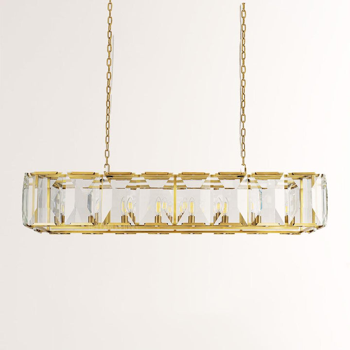 Paula Crystal Rectangular Chandelier 54"