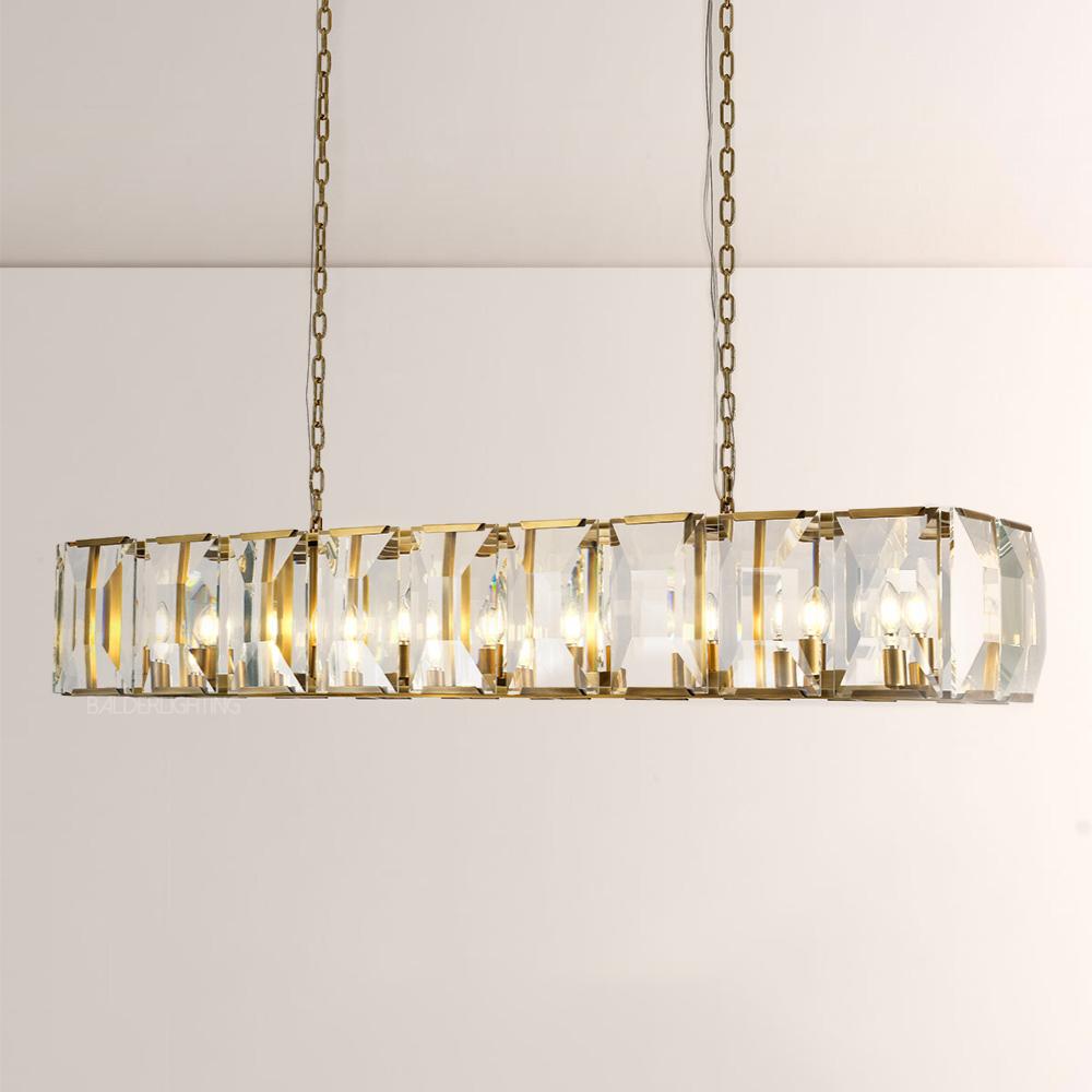 Paula Crystal Rectangular Chandelier 62"