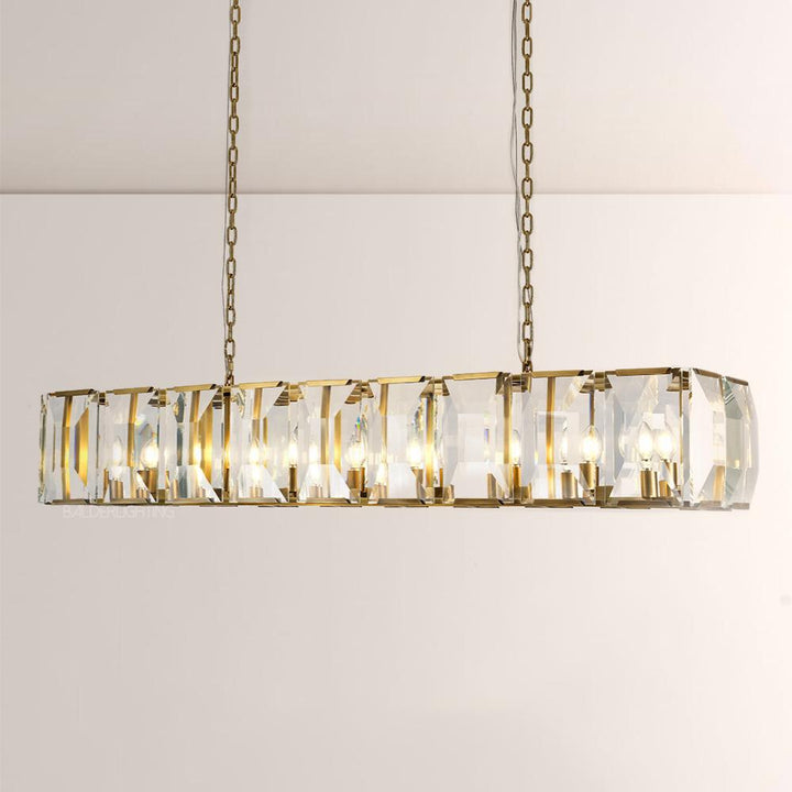Paula Crystal Rectangular Chandelier 62"