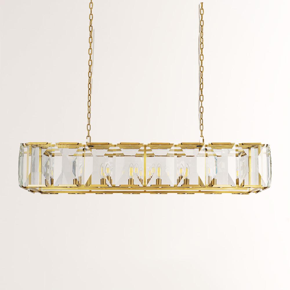 Paula Crystal Rectangular Chandelier 62"