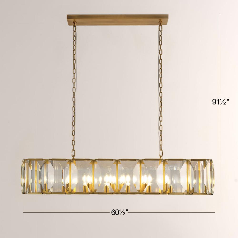 Paula Crystal Rectangular Chandelier 62"