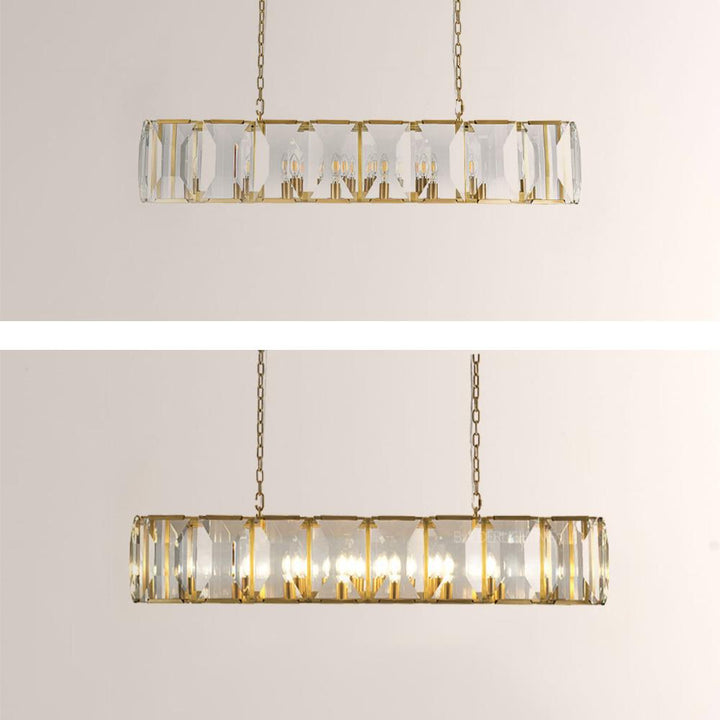 Paula Crystal Rectangular Chandelier 62"