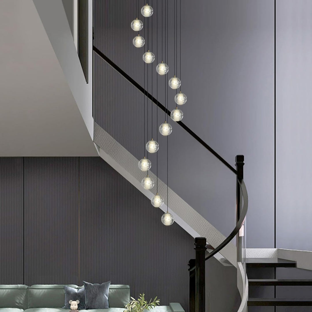 Pearl Ball 14-Light High Ceiling Chandelier