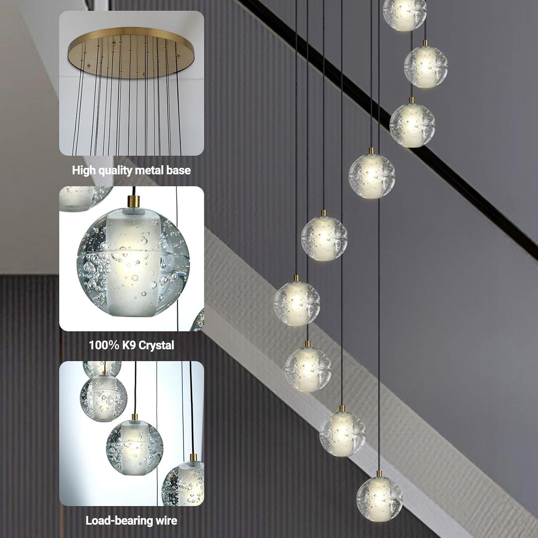 Pearl Ball 14-Light High Ceiling Chandelier