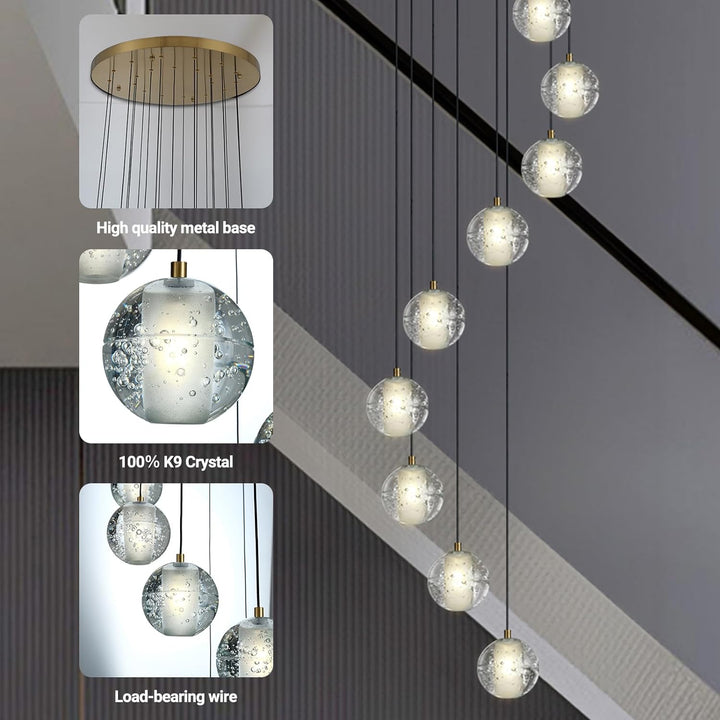 Pearl Ball 14-Light High Ceiling Chandelier