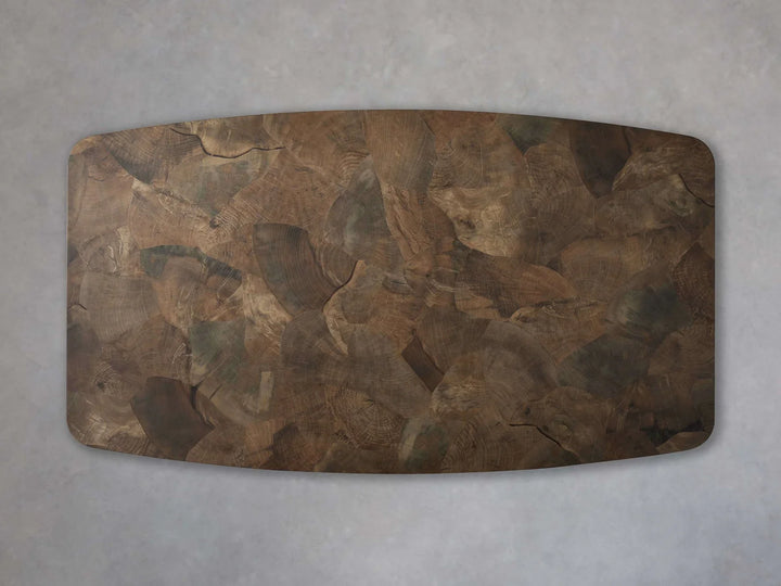 Polson Burl Wood Double-Pedestal Dining Table