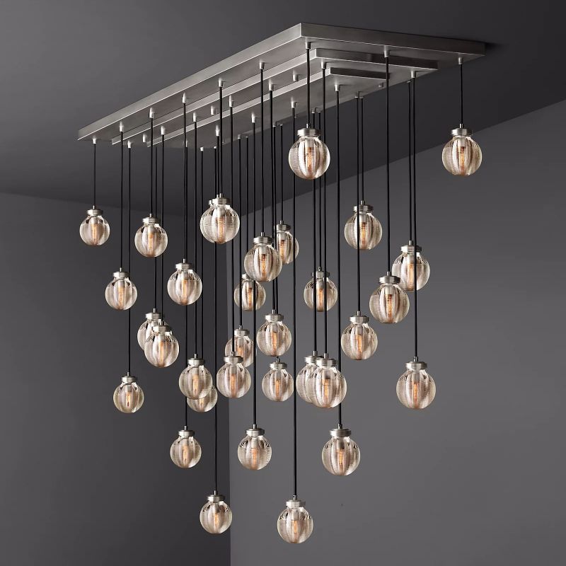 Popular Pearl Ball Linear Chandelier 72"