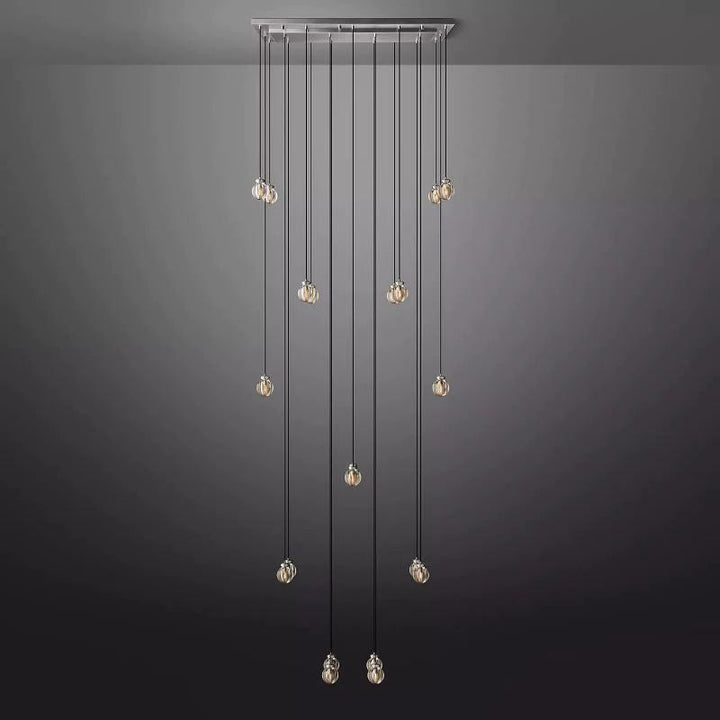 Popular Pearl Glass Ball Rectangle Chandelier 54"