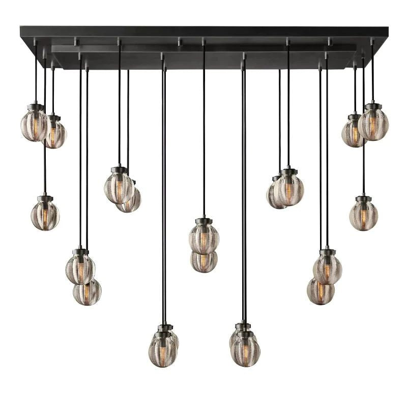 Popular Pearl Glass Ball Rectangle Chandelier 54"
