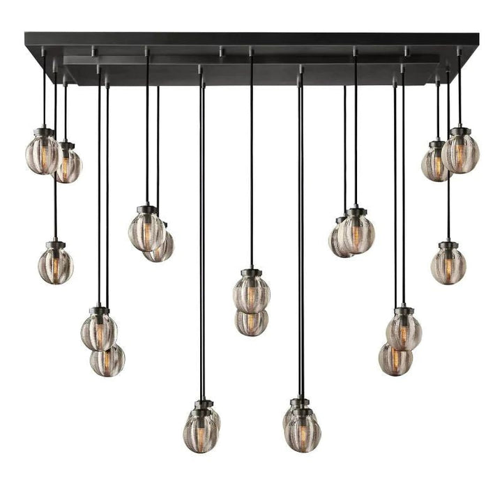 Popular Pearl Glass Ball Rectangle Chandelier 54"