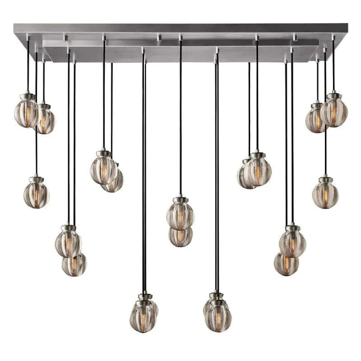 Popular Pearl Glass Ball Rectangle Chandelier 54"